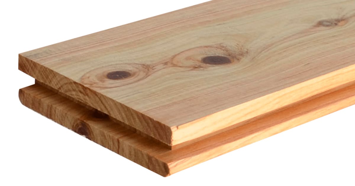 View of a Cypress Pine solid plank flooring construction